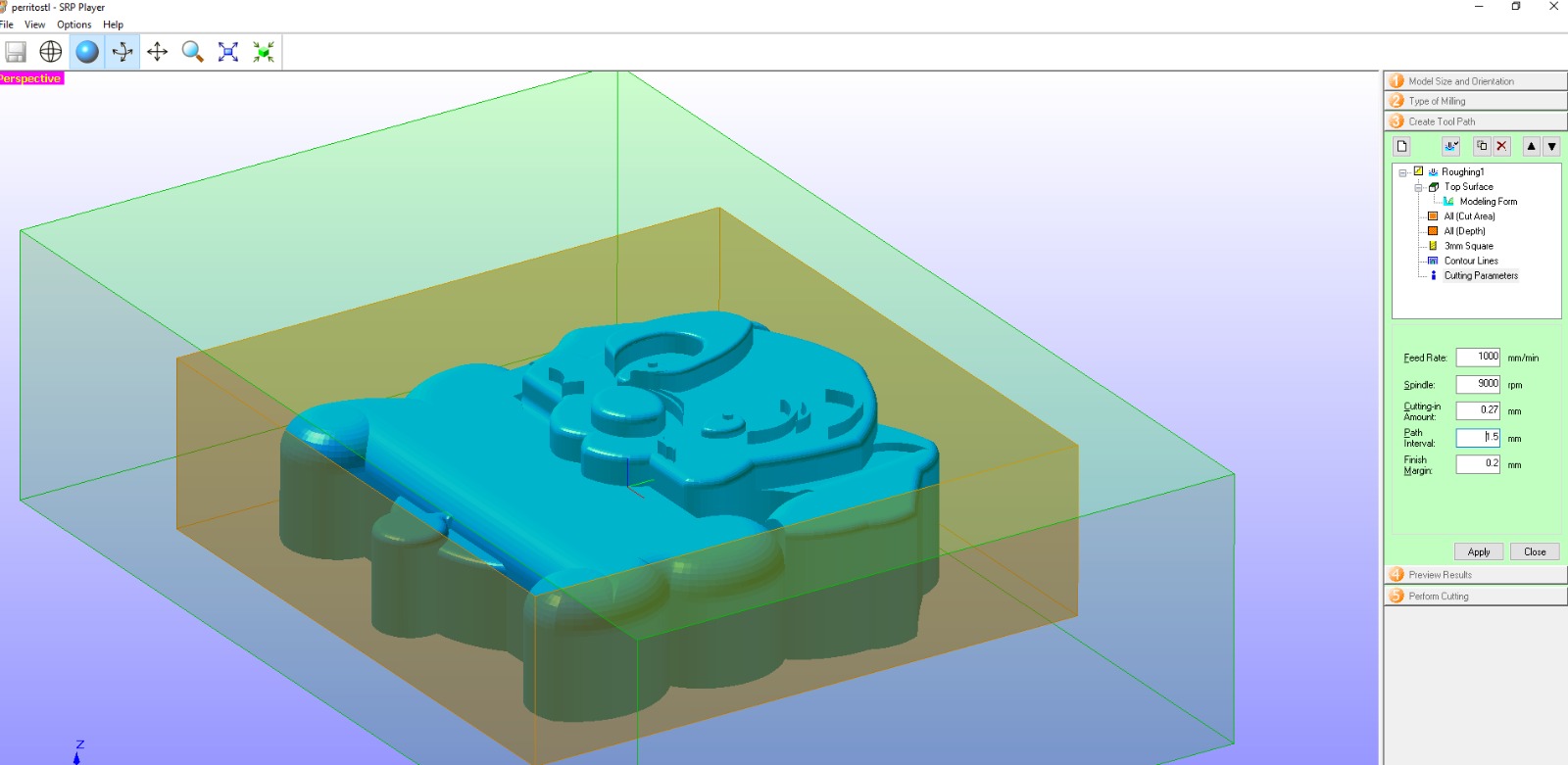 Roughing cutting parameters
