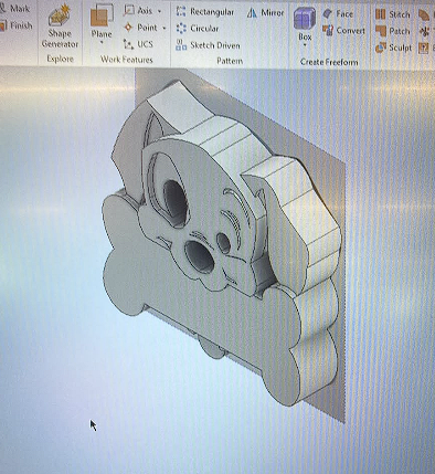 Autodesk Inventor 3D model of dog figure