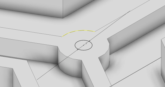 Central support hole sketch