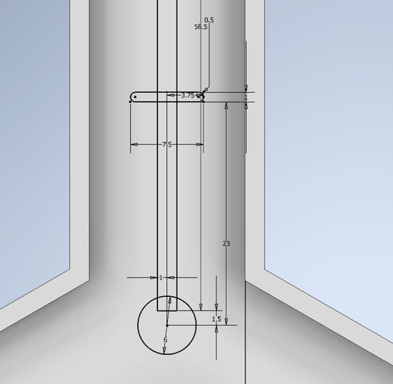 Internal channel sketch dimensions