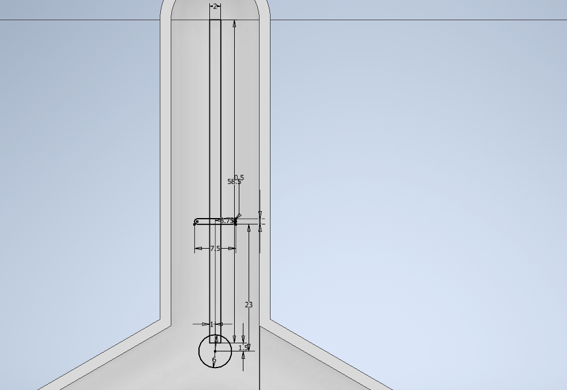 Channel sketch inside arm