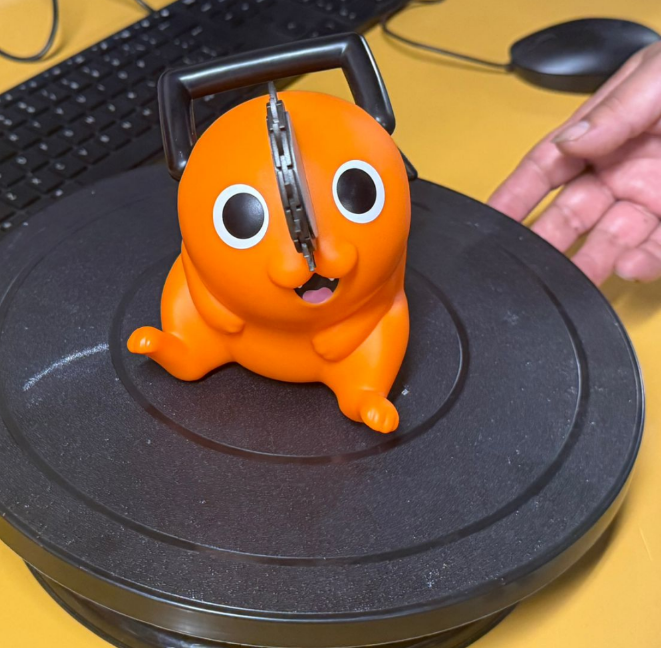 Object placed on rotating platform