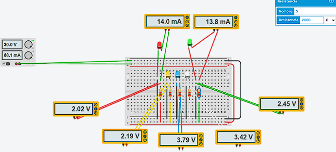 30V with 2k resistor simulation