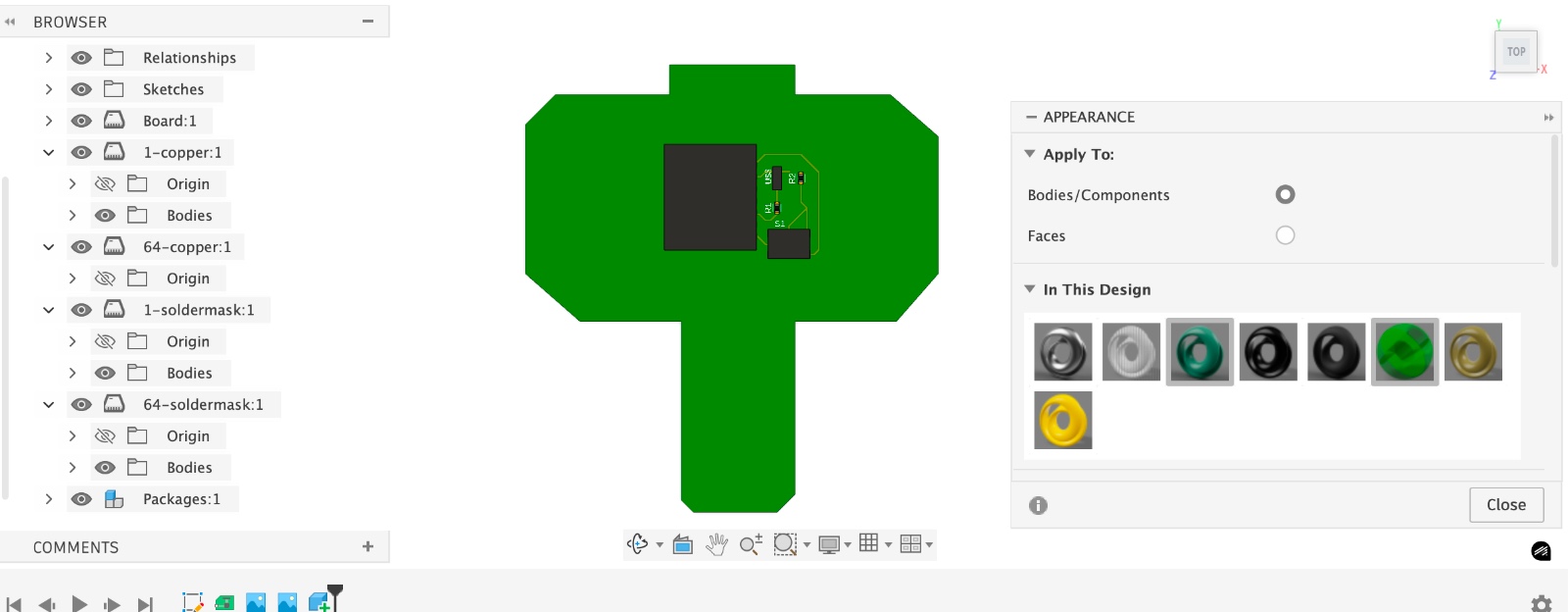 3D PCB view