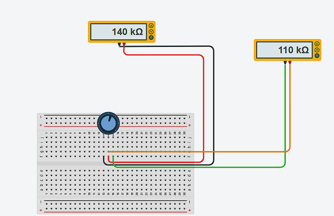 Intermediate potentiometer resistance readings