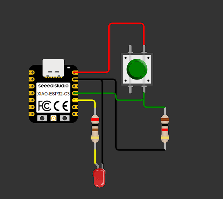 DC power supply connected to oscilloscope