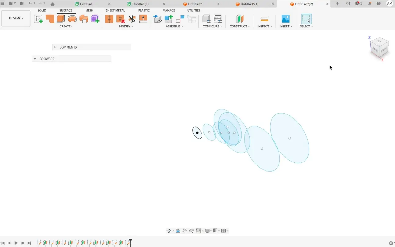 Multiple profiles aligned along the tentacle
