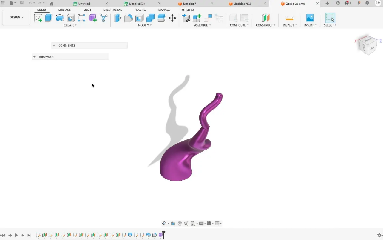 Final tentacle model with material applied