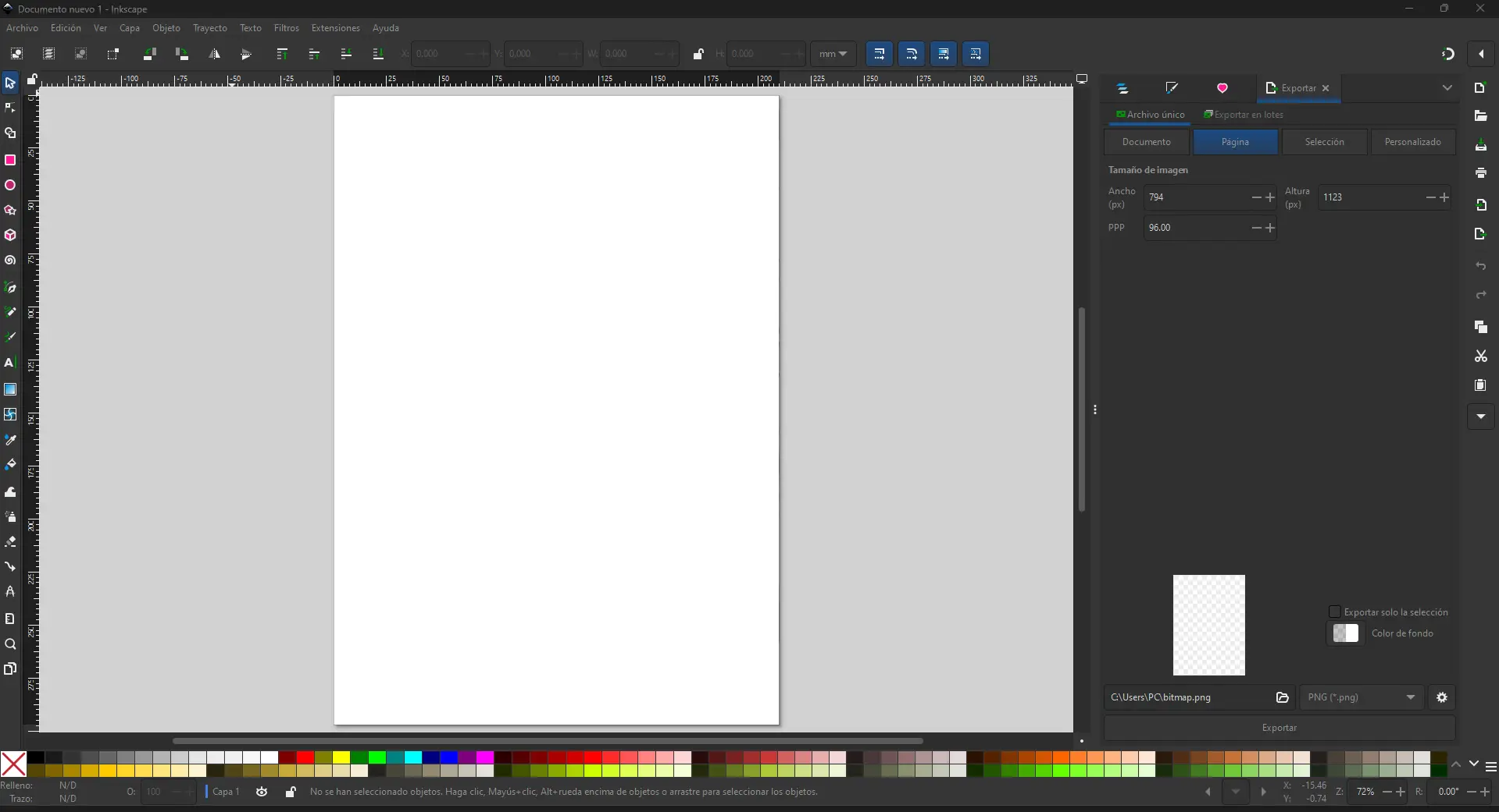 Inkscape document setup