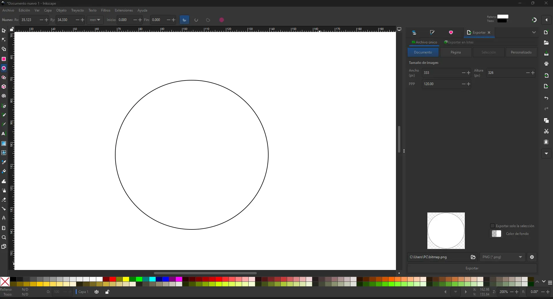 Inkscape circle vector