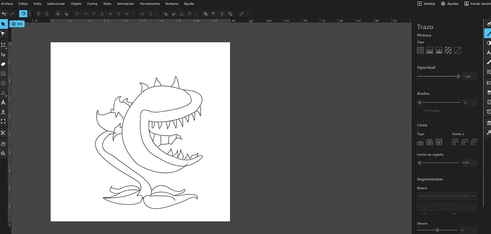 Completed outline in Boxy SVG