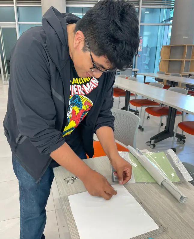 Placing vinyl on mat