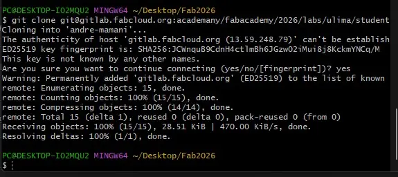 Git clone success and host verification