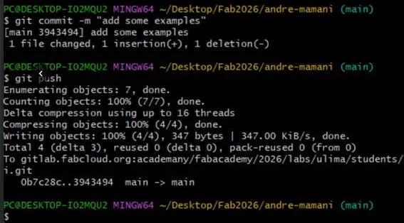 Git push successful output