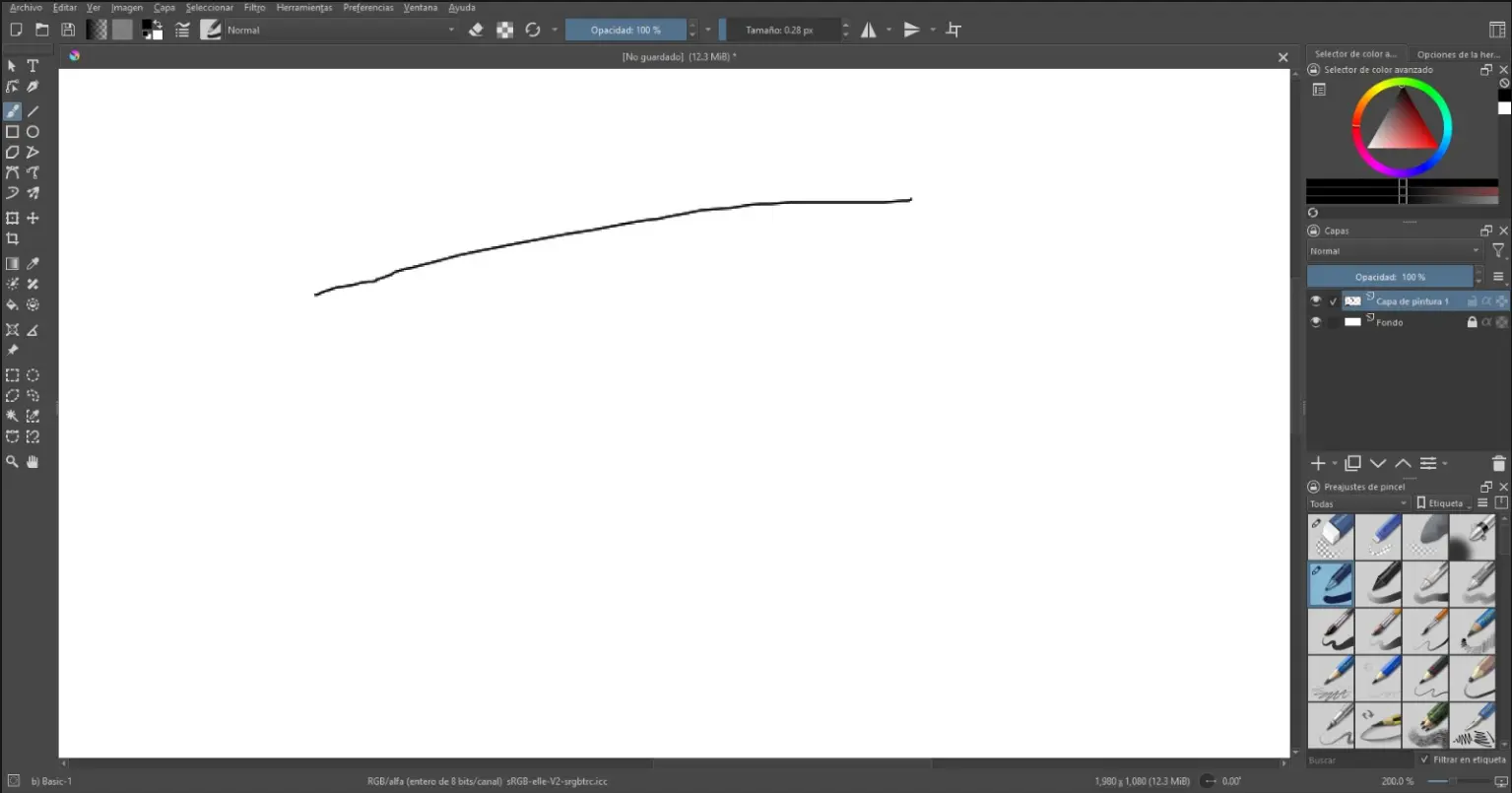 Raster sketch initial line