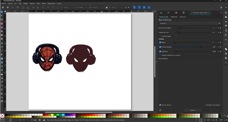 Spiderman with headphones vector example