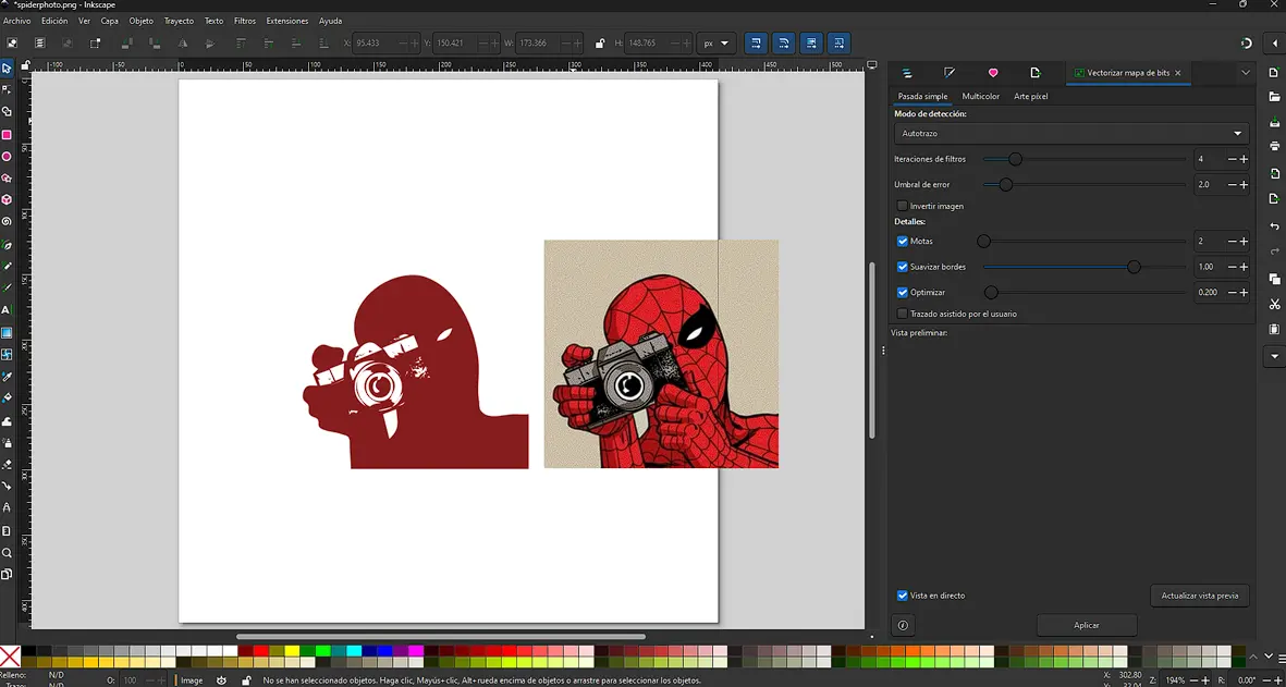 Spiderman with camera vector example