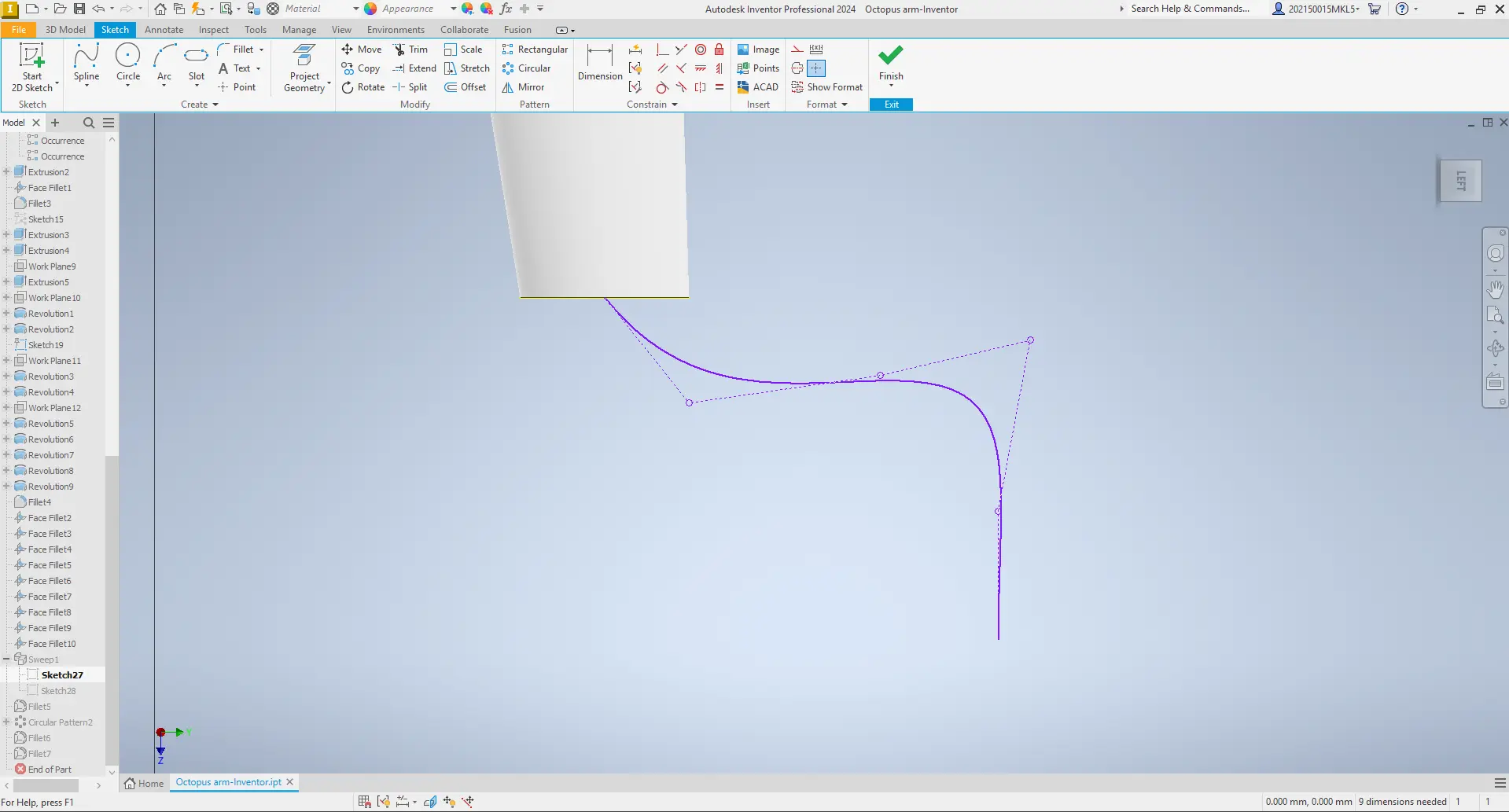 Inventor path sketch