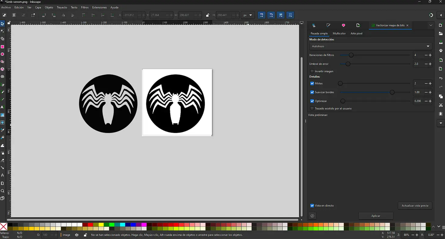 Vector result generated by Trace Bitmap