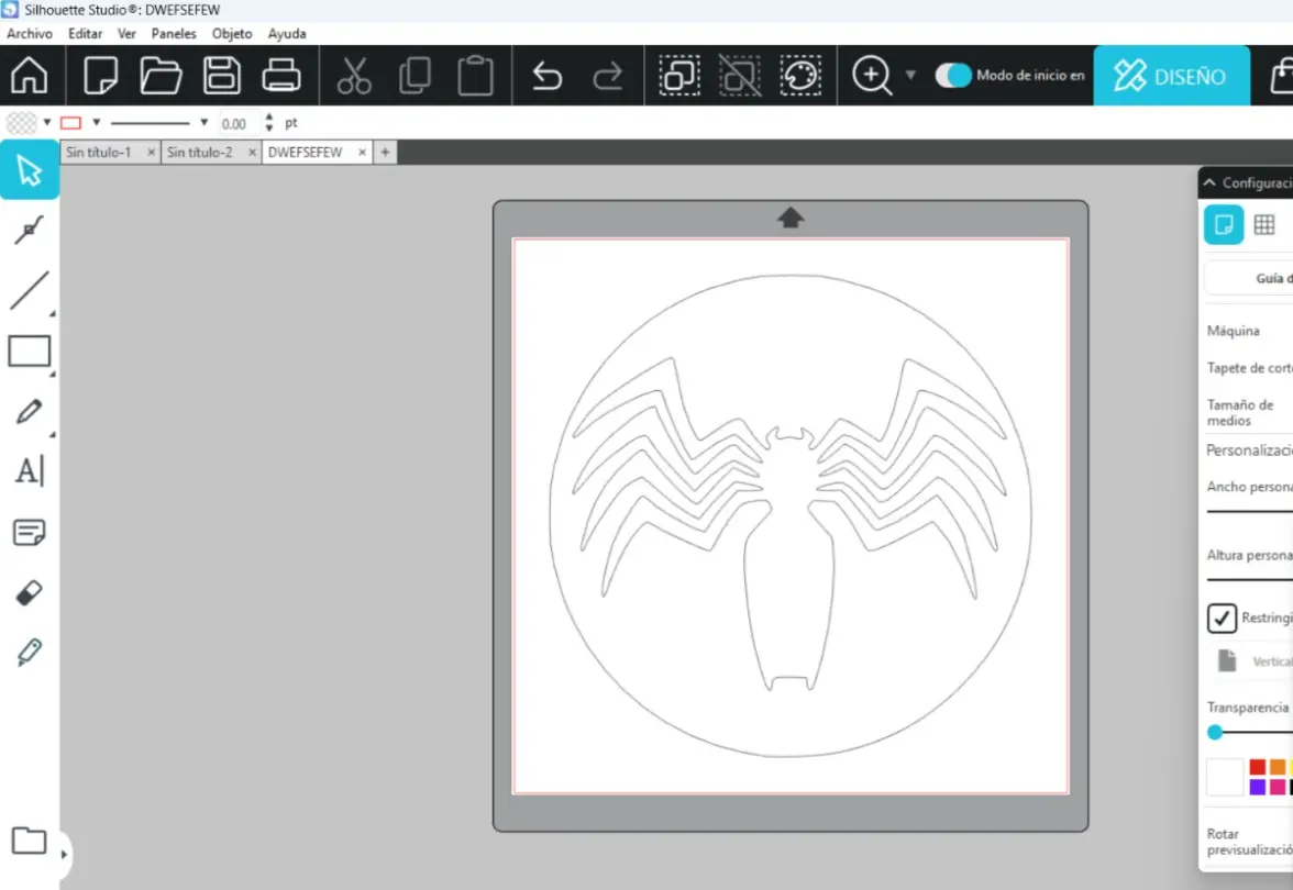 DXF opened in Silhouette Studio