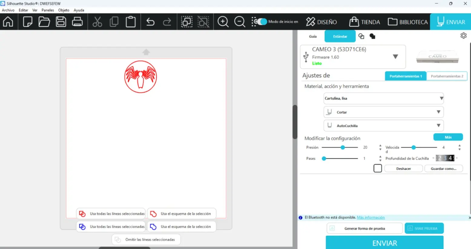 Vinyl cutter settings