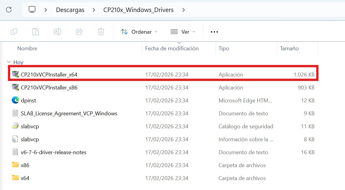 CP2102 installer executable