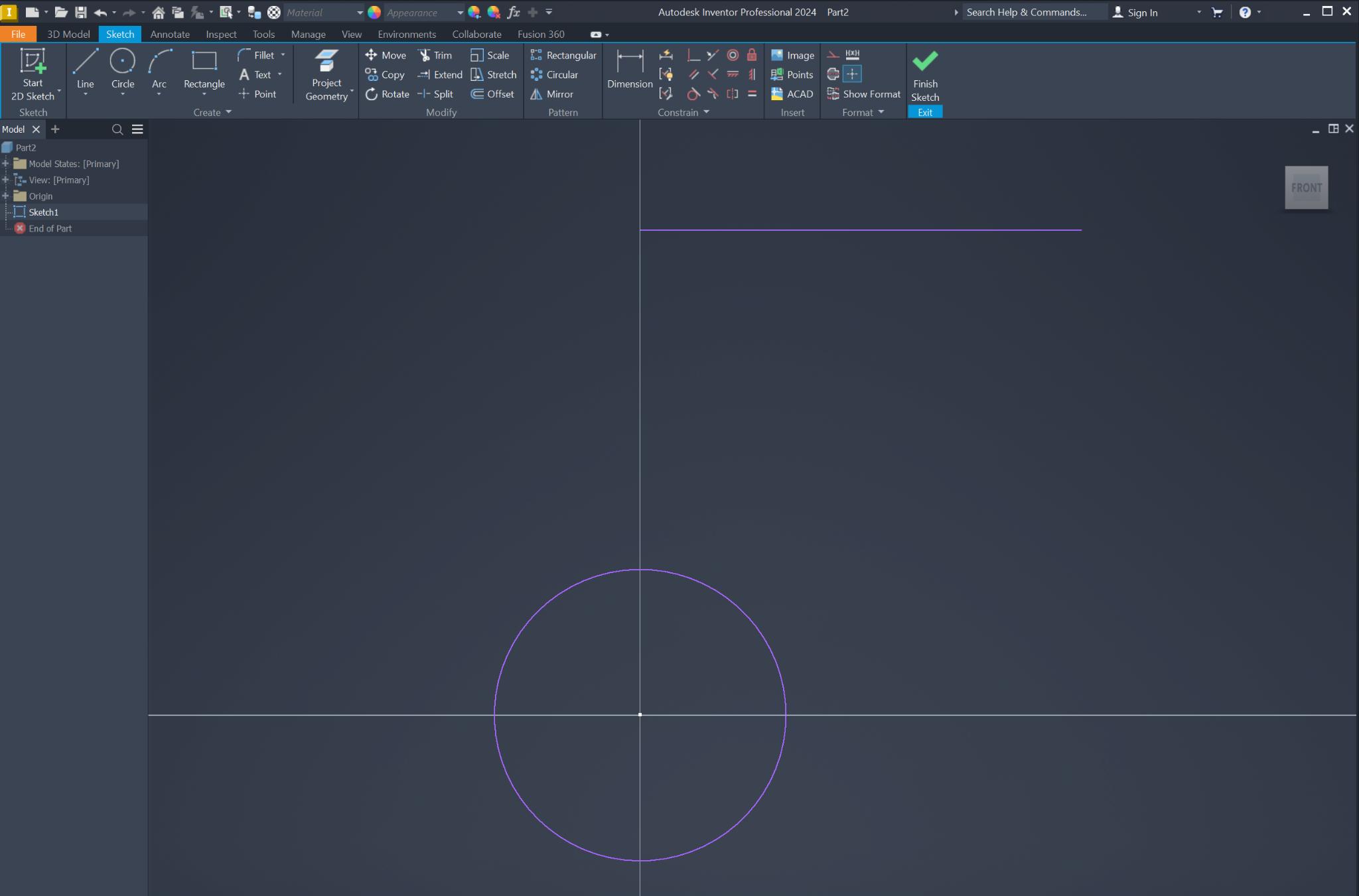 Inventor Initial Sketch