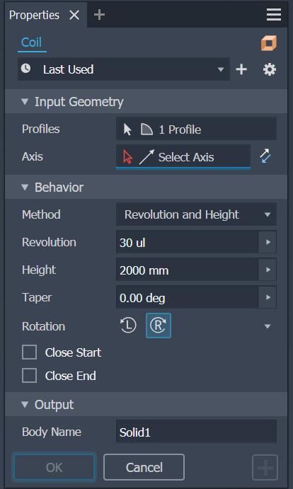 Inventor Coil Properties