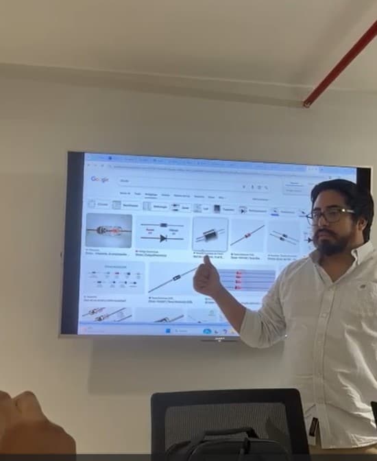 Instructor explaining components