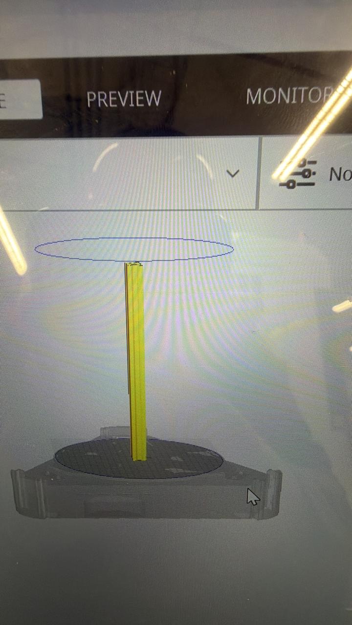 3D-printed support part — printed result