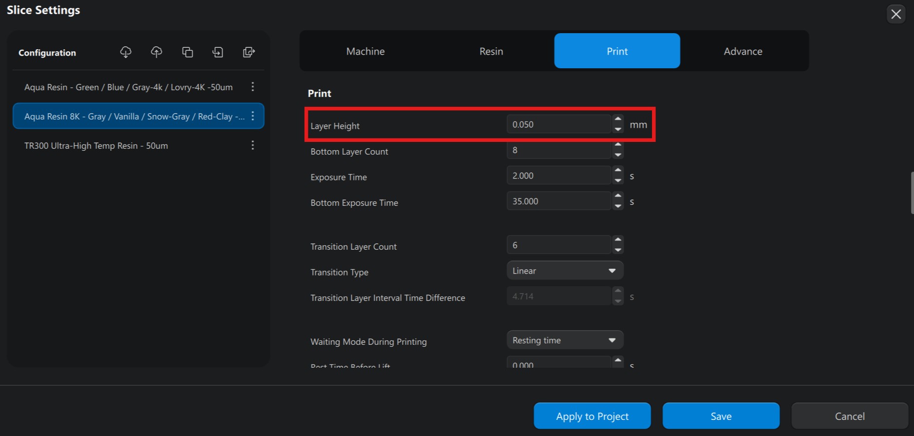 Resolution settings overview