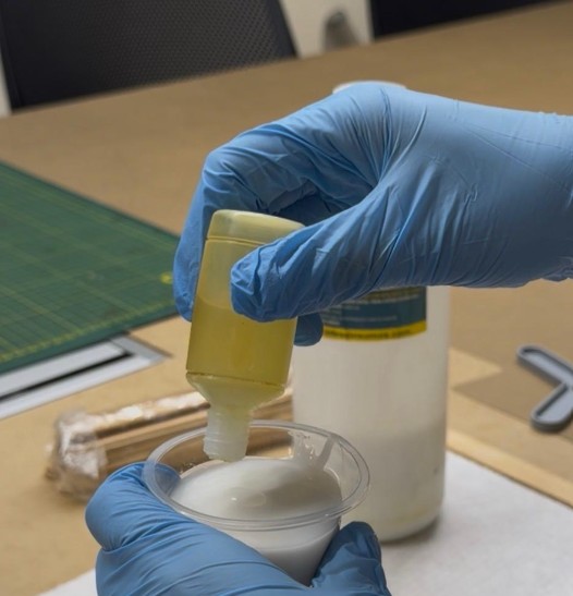 Adding catalyst to silicone