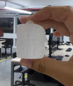 Epoxy cast result — side view