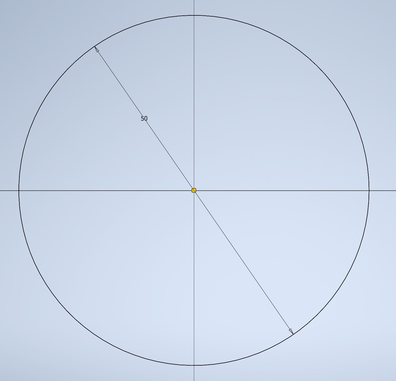 Base circle sketch on XY plane