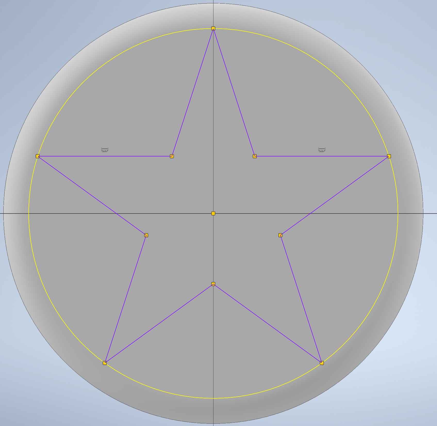 Clean star sketch ready to extrude