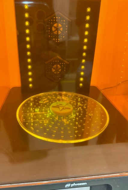 Model in UV curing station