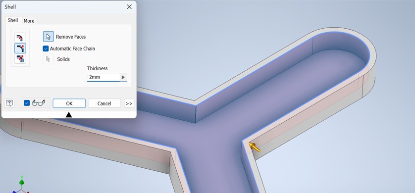 3D extrusion of tentacle profile