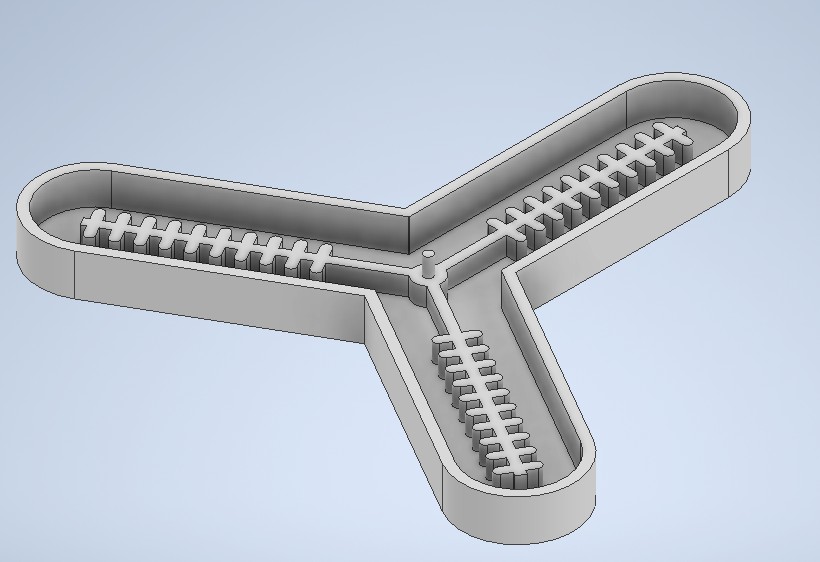 Air channels replicated to all three tentacles