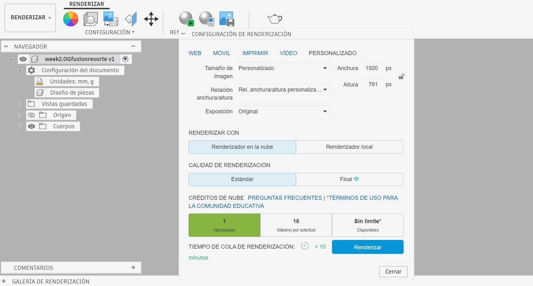 Feature history timeline in Fusion 360
