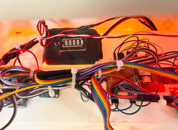 Sensor mounting on acrylic base