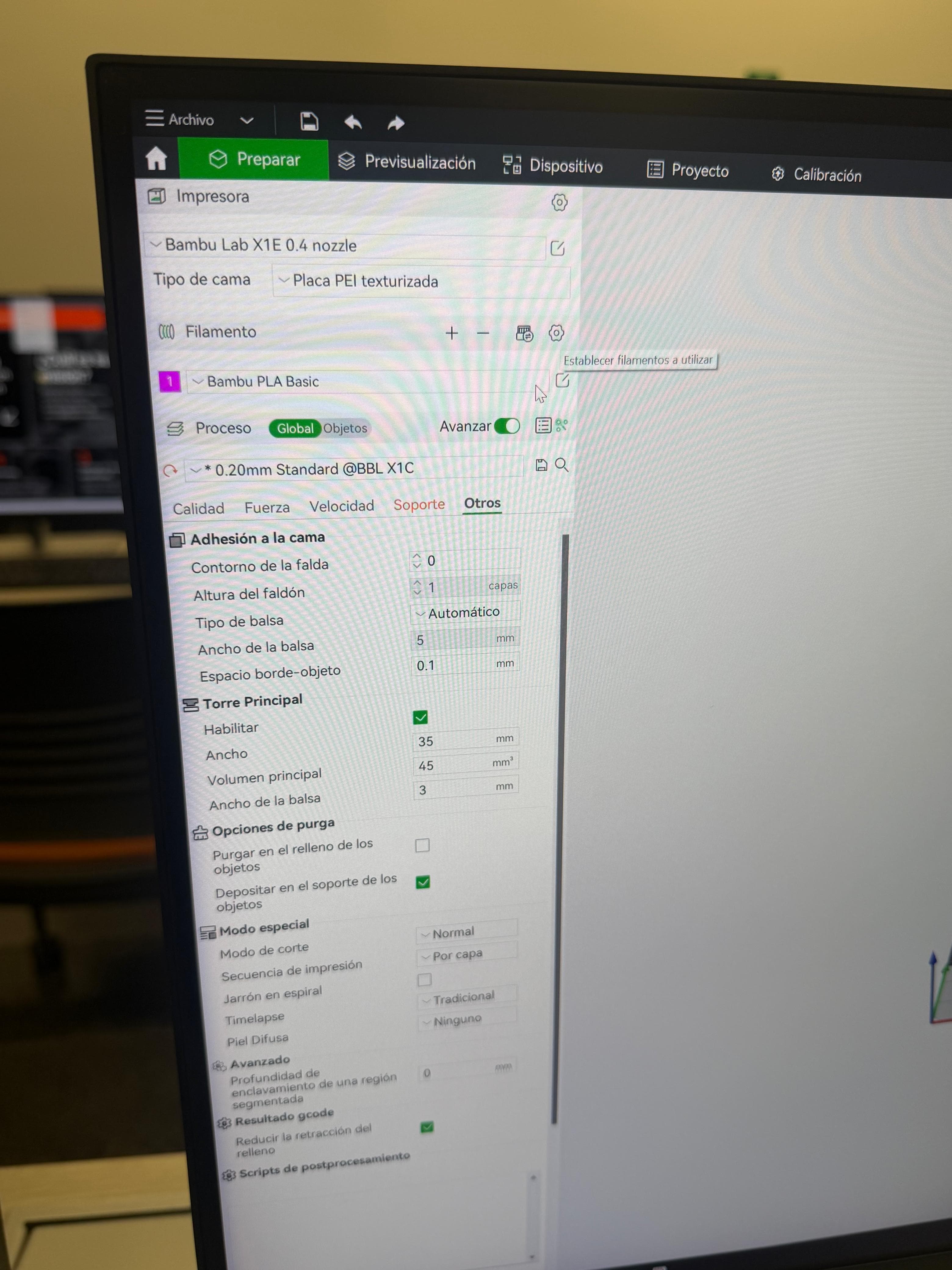 Failed print — adhesion failure 1