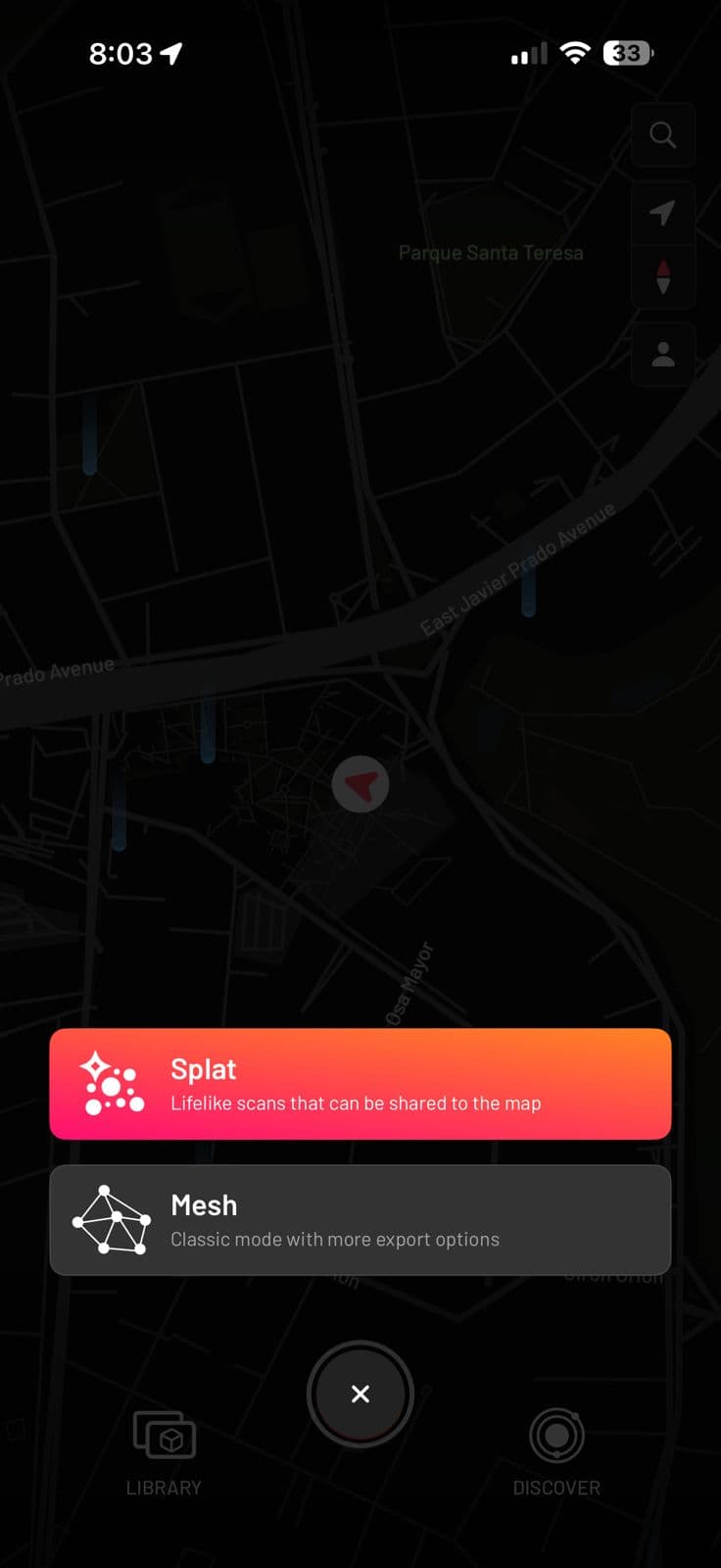 Scaniverse new scan setup