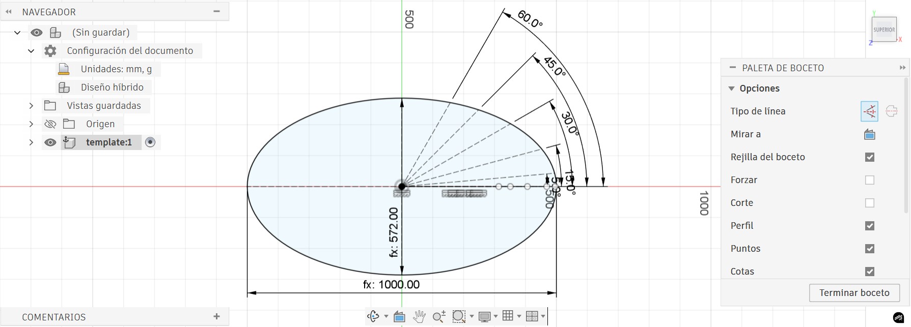 Initial Sketch and Dimensions
