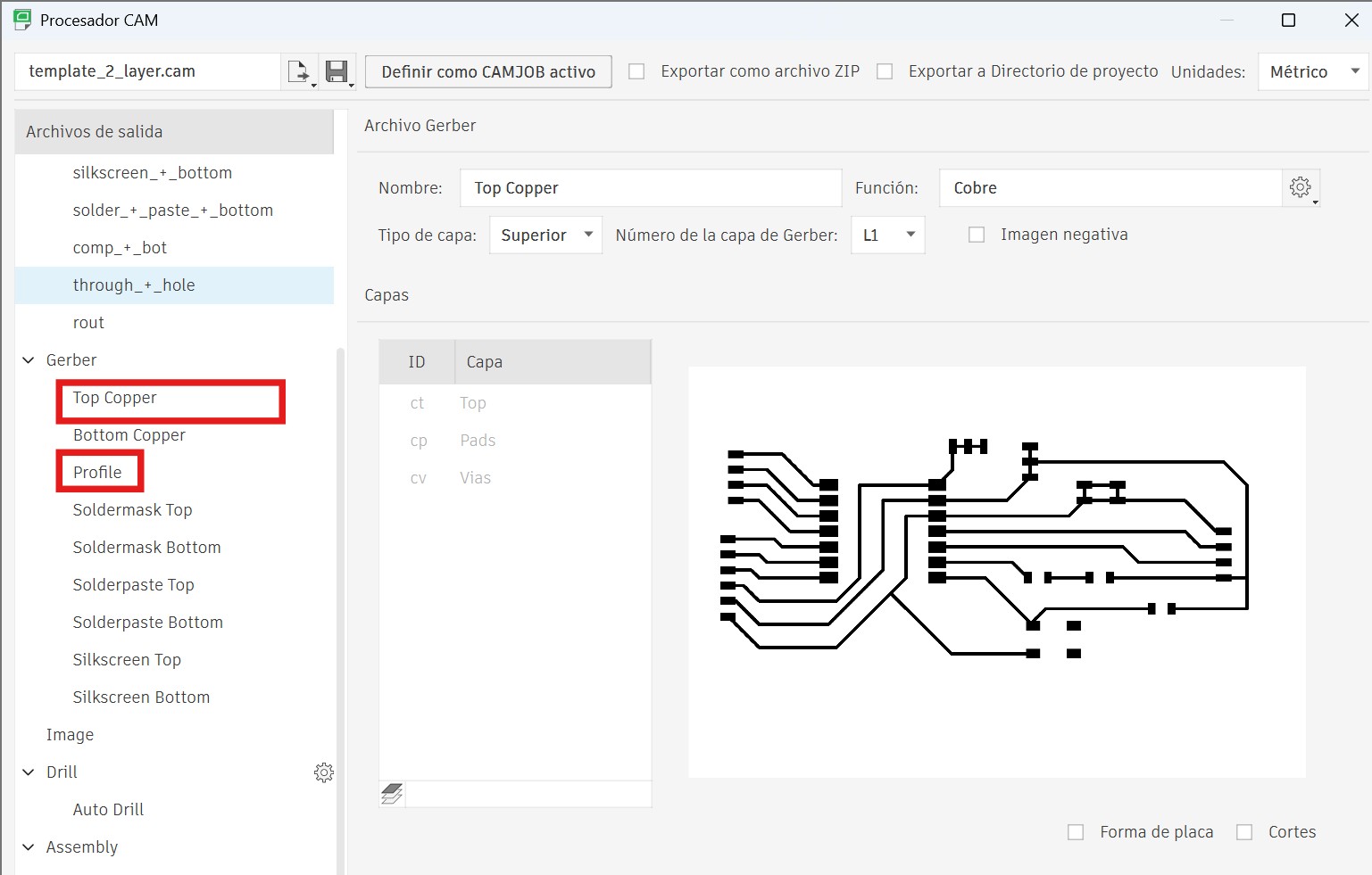 Gerber export step 2