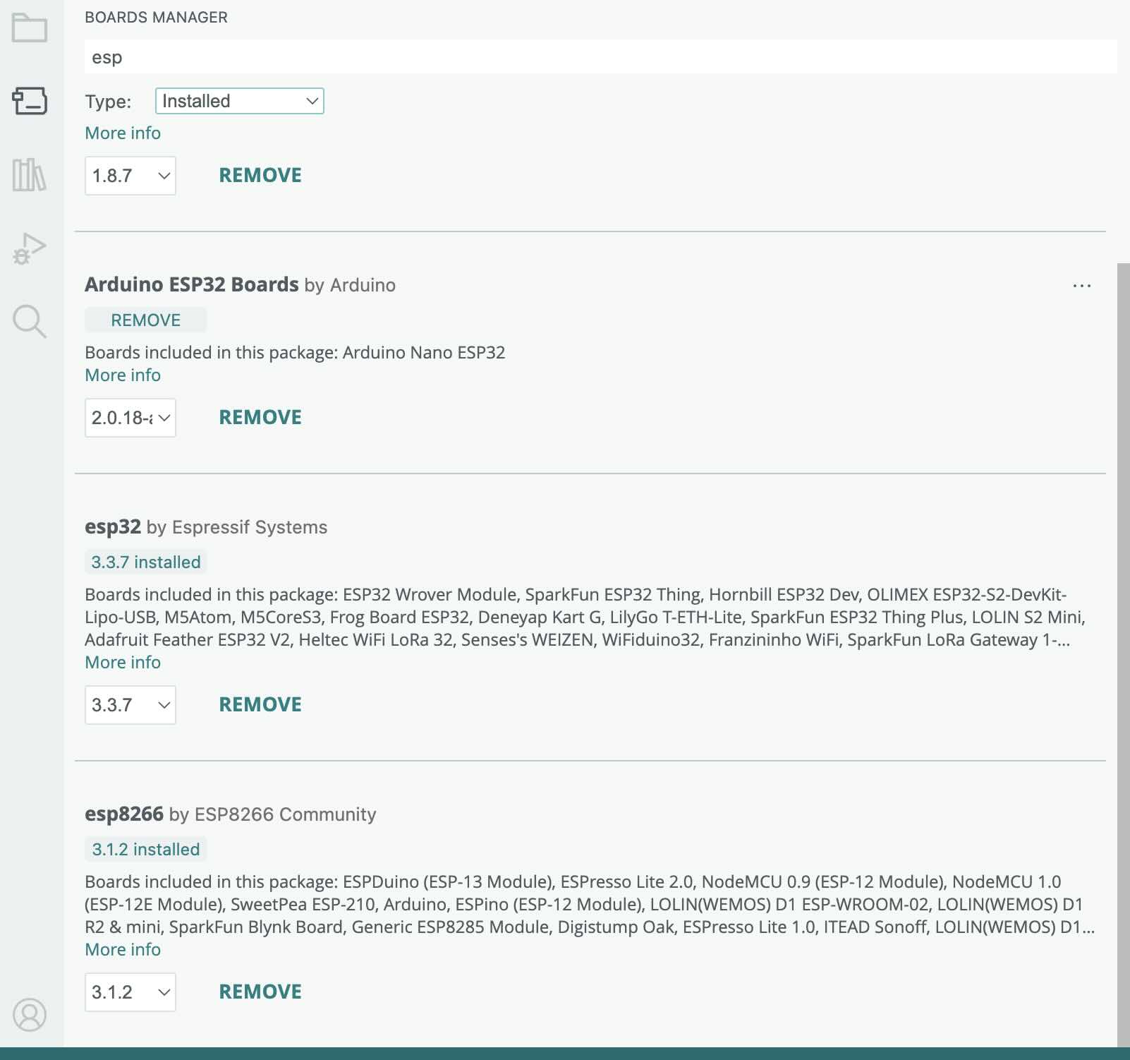 I had already had the ESP Boards installed in my Arduino IDE.