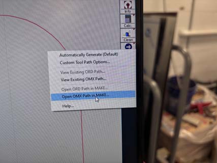 Posting the toolpath to OMAX Make