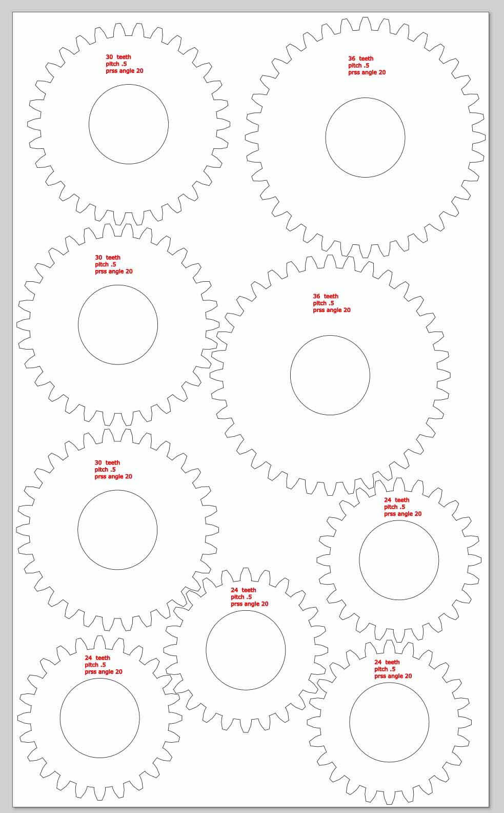 Gear Test Different colors