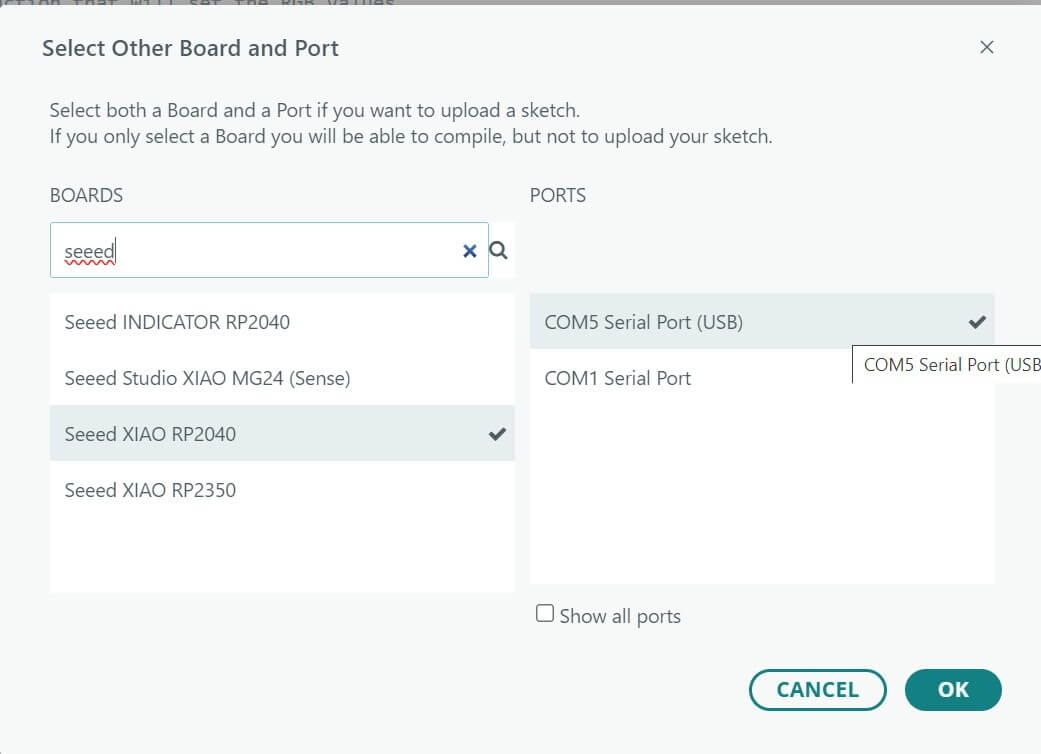 Select Board and Port on Arduino
