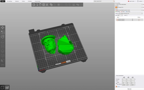 my head in two parts