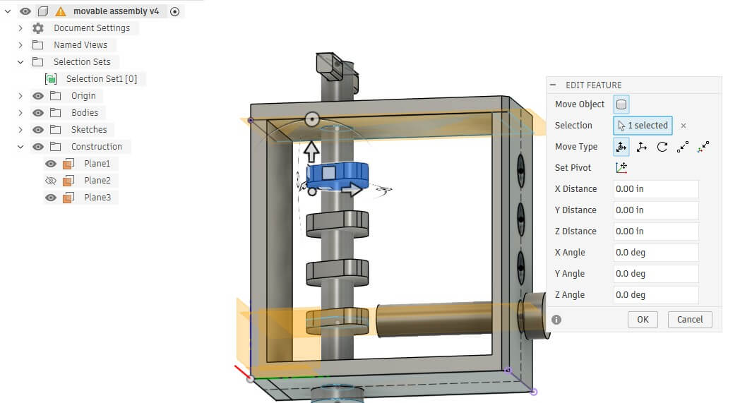 Copy and move the cams